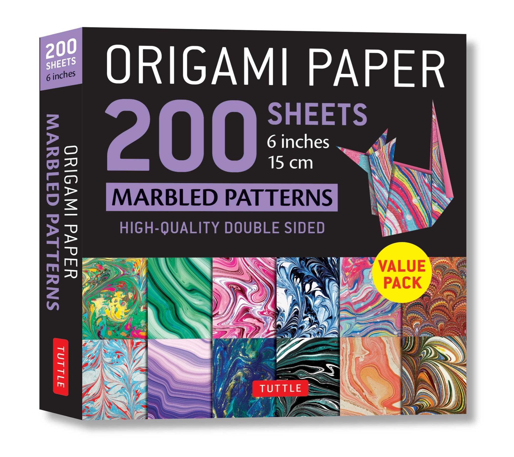 Cover image for Origami Paper 200 sheets Marbled Patterns 6" (15 cm) ISBN 9780804852845